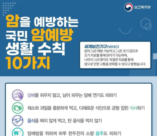 암 예방 실천으로 암 걱정 없는 사회로